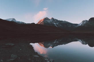 landscape photo of lake near gray mountains during daytime