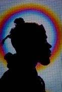 silhouette of man facing right