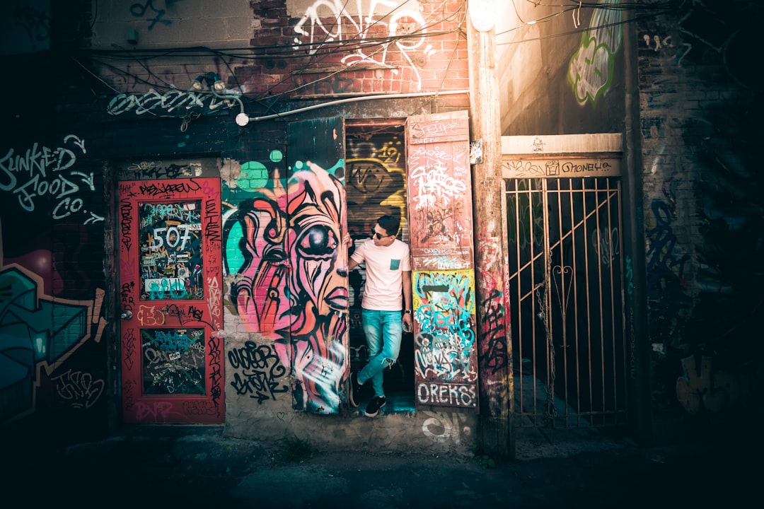 man standing by door