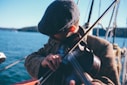 man playing violin