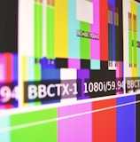 close-up photo of SPMTE color bars