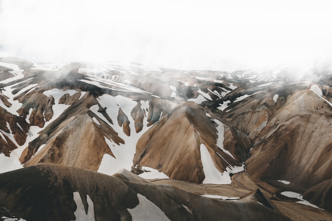 snow covered mountains, Mountain Under Mist