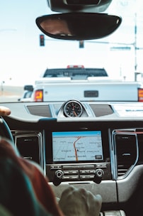 black GPS navigator turned on