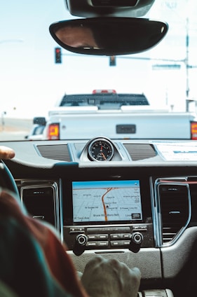 black GPS navigator turned on