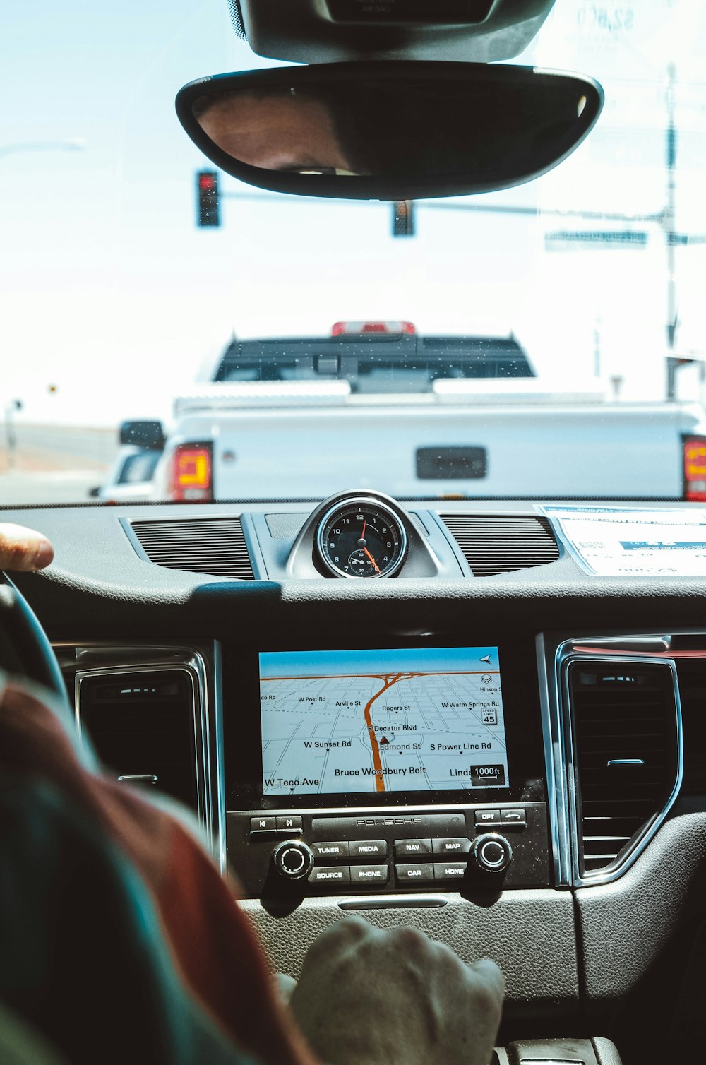 black GPS navigator turned on