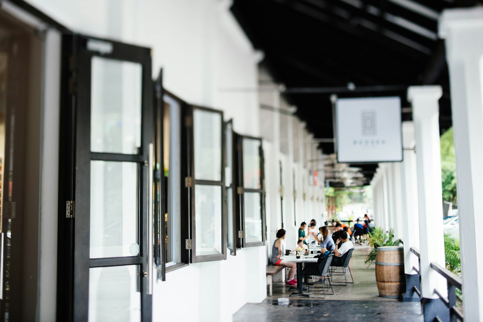 Nikon D750 + Nikon PC-E Nikkor 45mm F2.8D ED Tilt-Shift sample photo. People sitting on terrace photography