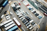 aerial photography of parked vehicles