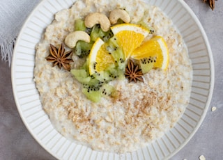 sliced fruit and kiwi on plate