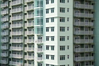 white and green building
