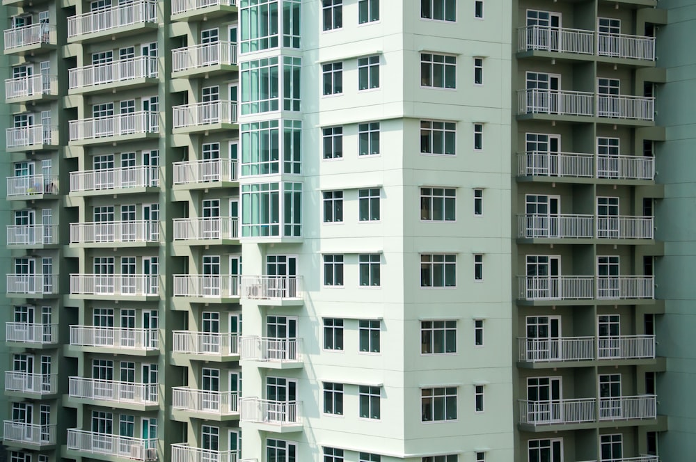 white and green building