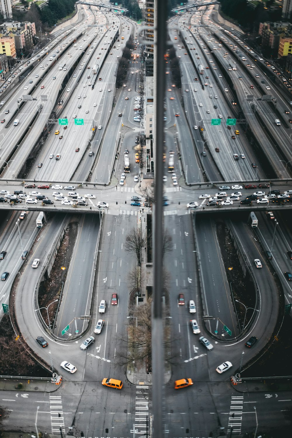 aerial photo of road