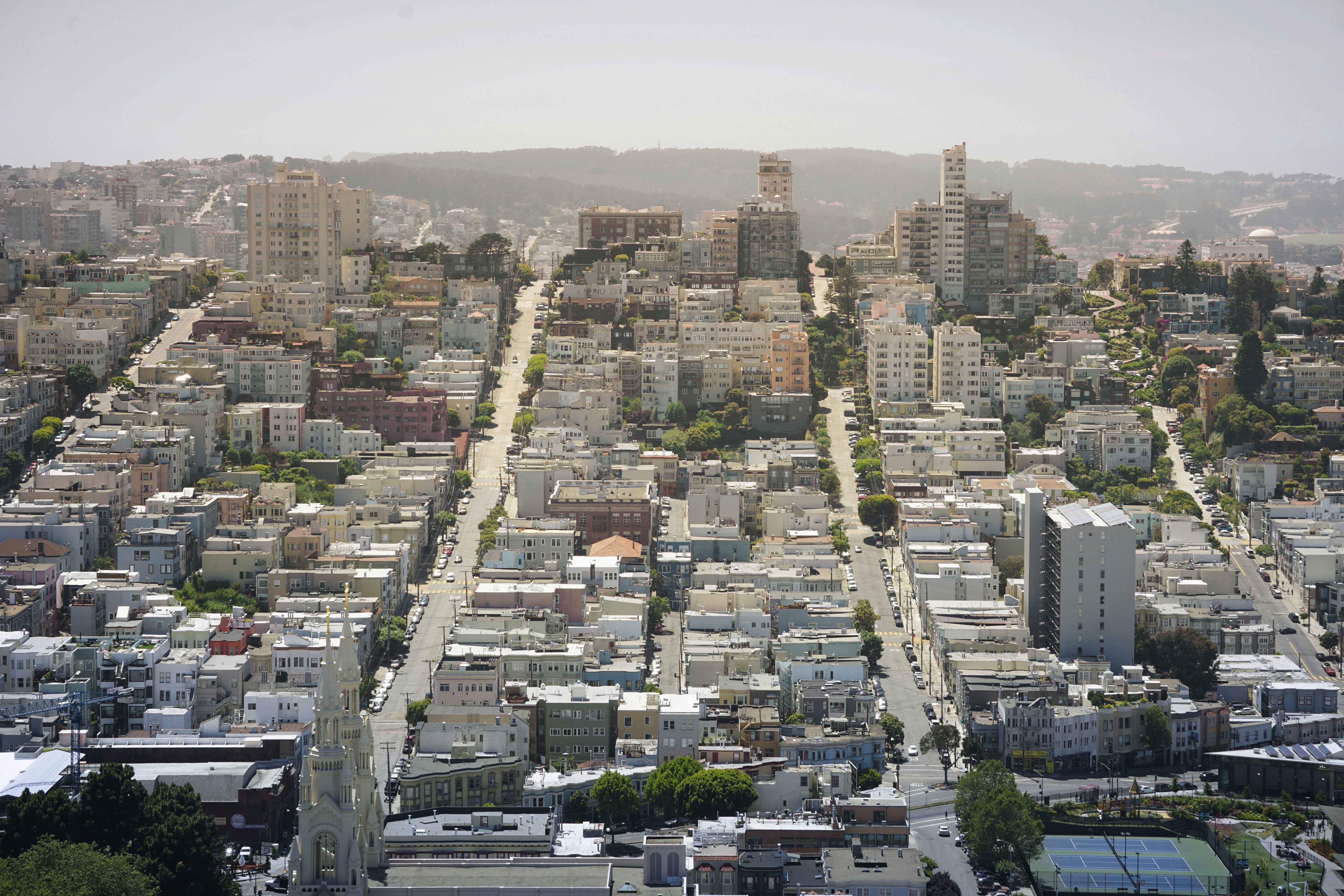 aerial view photography of city during daytime, Lines of City Buildings