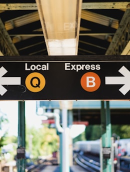 Local and Express station signage