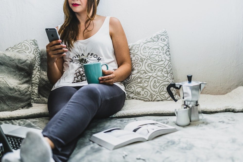 woman using her smartphone