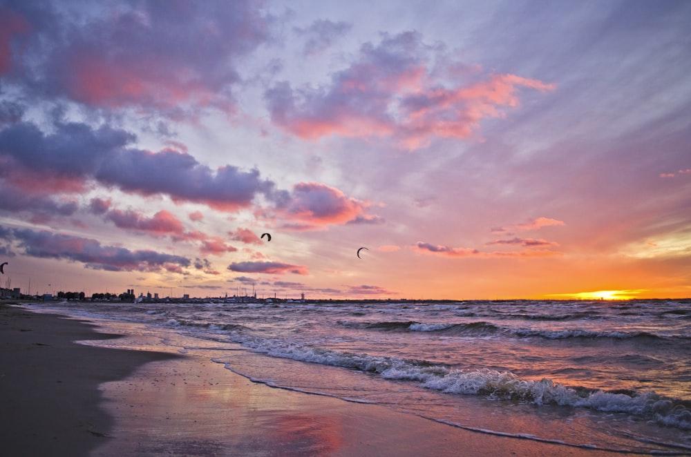 sunset by the shore