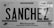 A black and white license plate from Michoacán, Mexico, displaying the name 'SANCHEZ' in bold letters. The plate includes a map outline of the region and text reading 'Transporte Privado Automovil'. Various official symbols and serial numbers are visible.