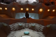 Abstract architectural detail highlighting textures and materials under soft lighting.