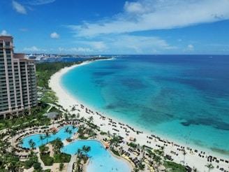 aerial photography of body of water