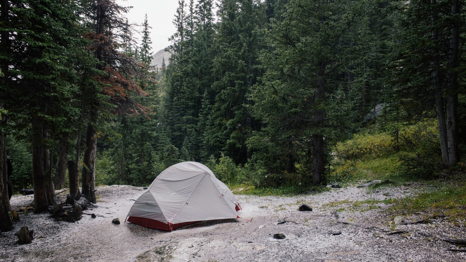 Ricoh GR II sample photo. Gray tent beside lake photography