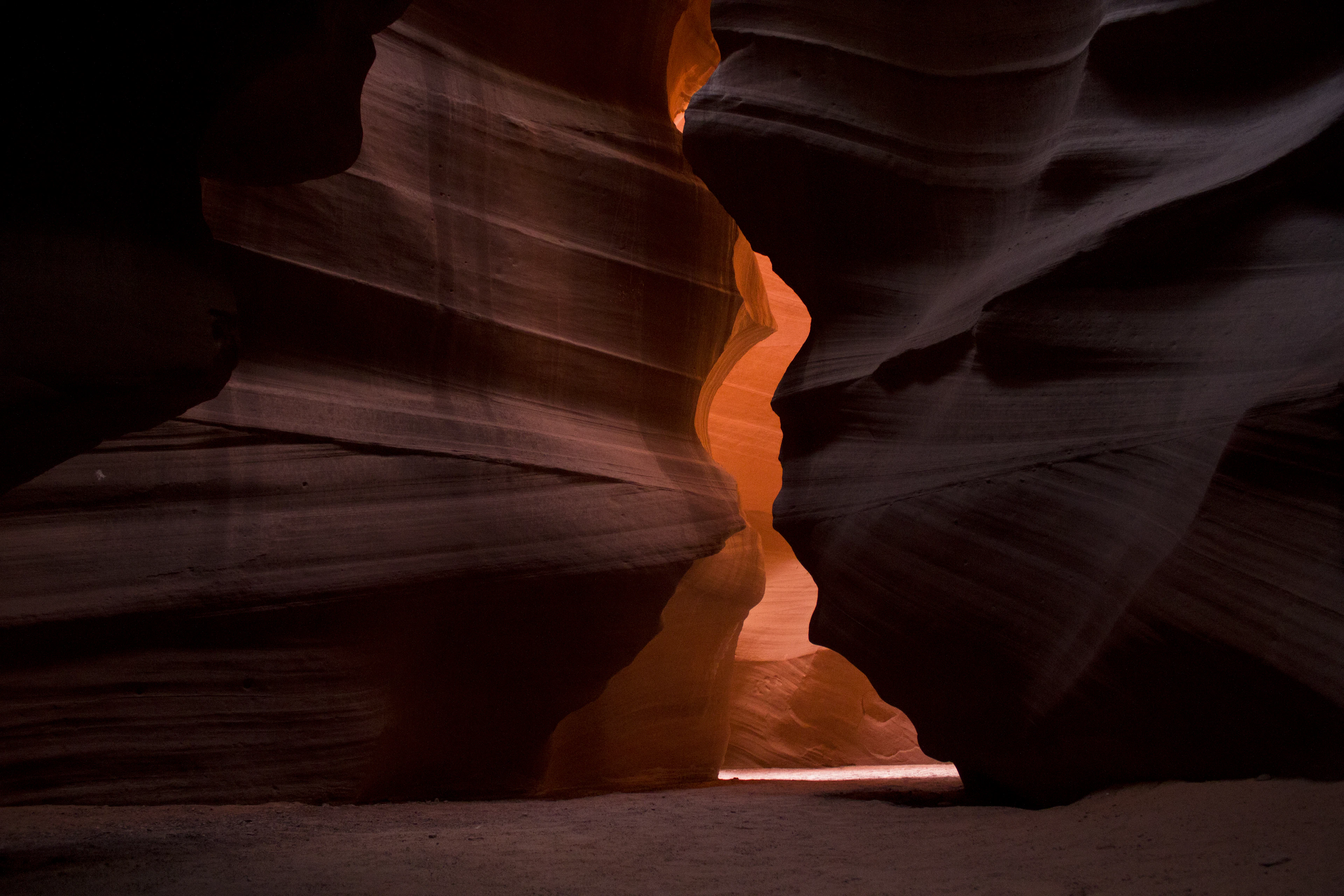 Smooth striped sandstone canyon walls