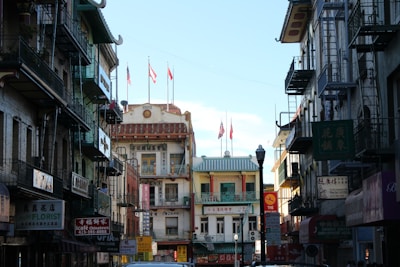 Students exploring a vibrant Chinese city street, full of life and color