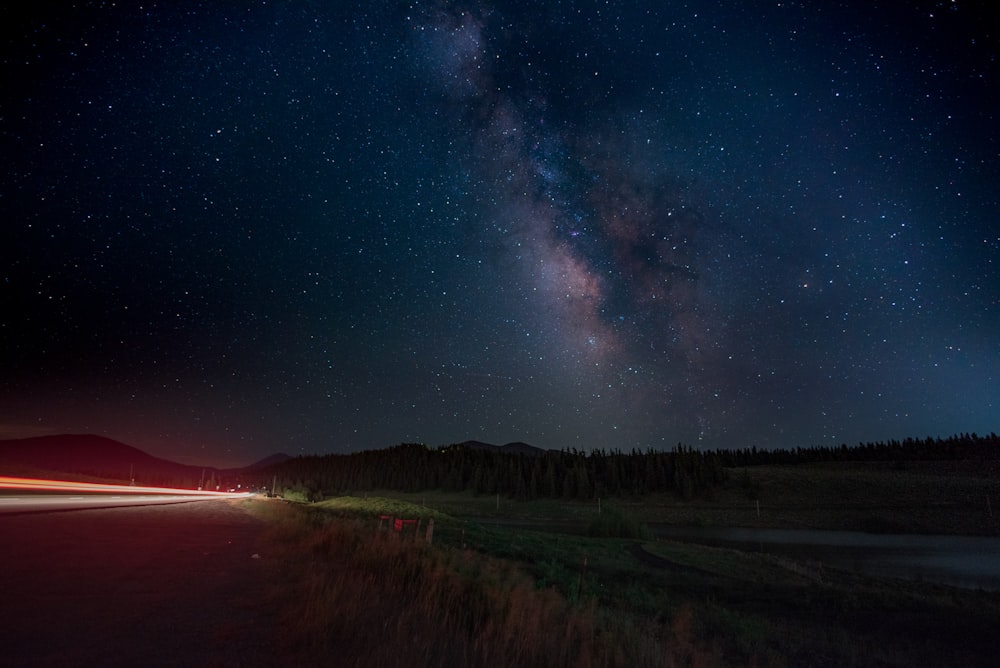 long exposure photo of milky way