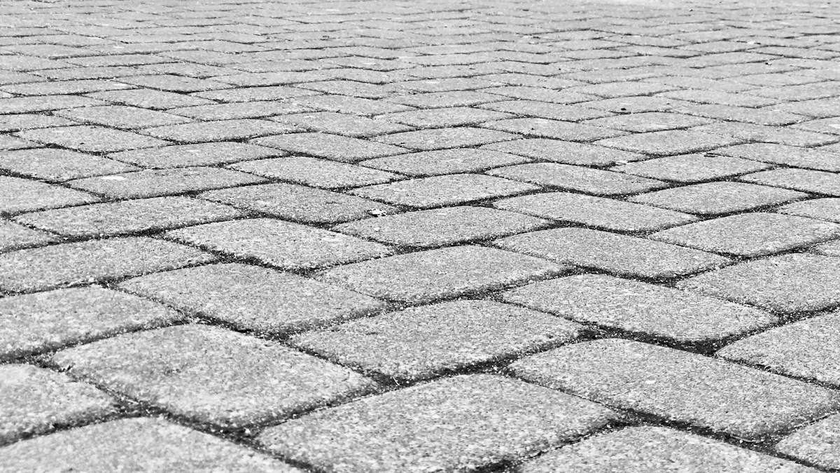 Durable gray paver driveway surface