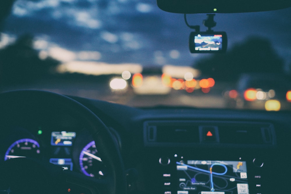 black vehicle interior