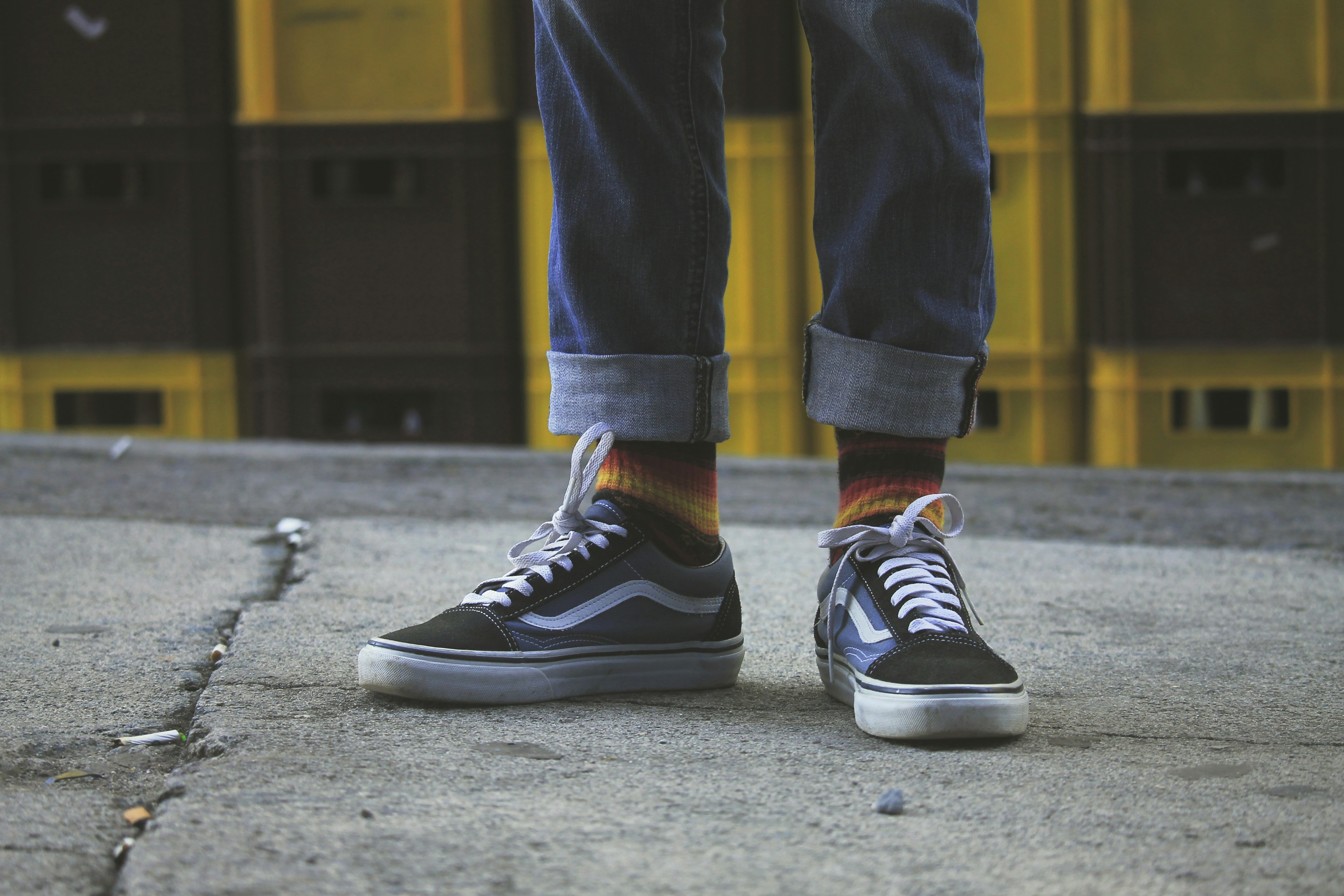 velcro vans on feet