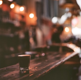 shot glass on table