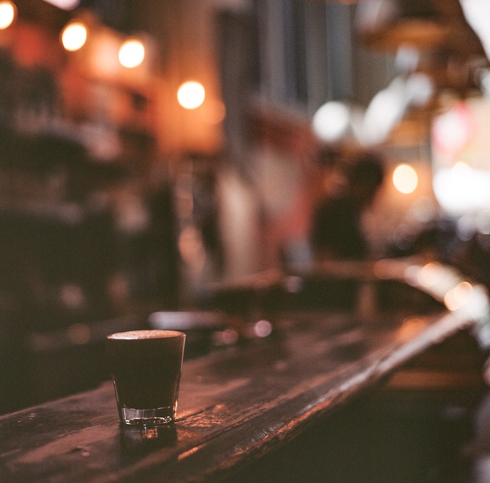 shot glass on table