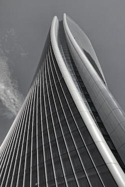 black and white building illustration
