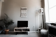 flat screen TV on top of rack