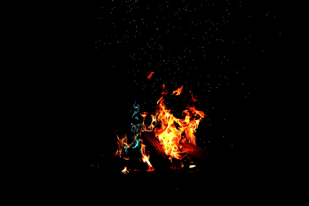 low-light photography of fire