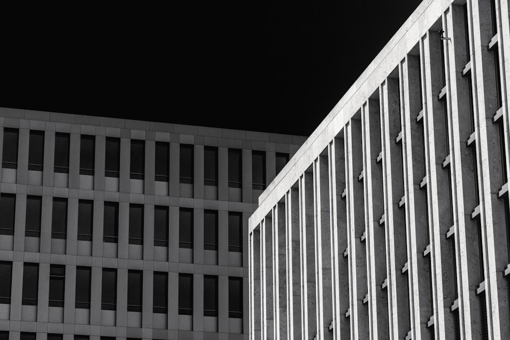 two gray concrete buildings