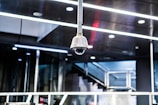 A secure surveillance system in a commercial setting.