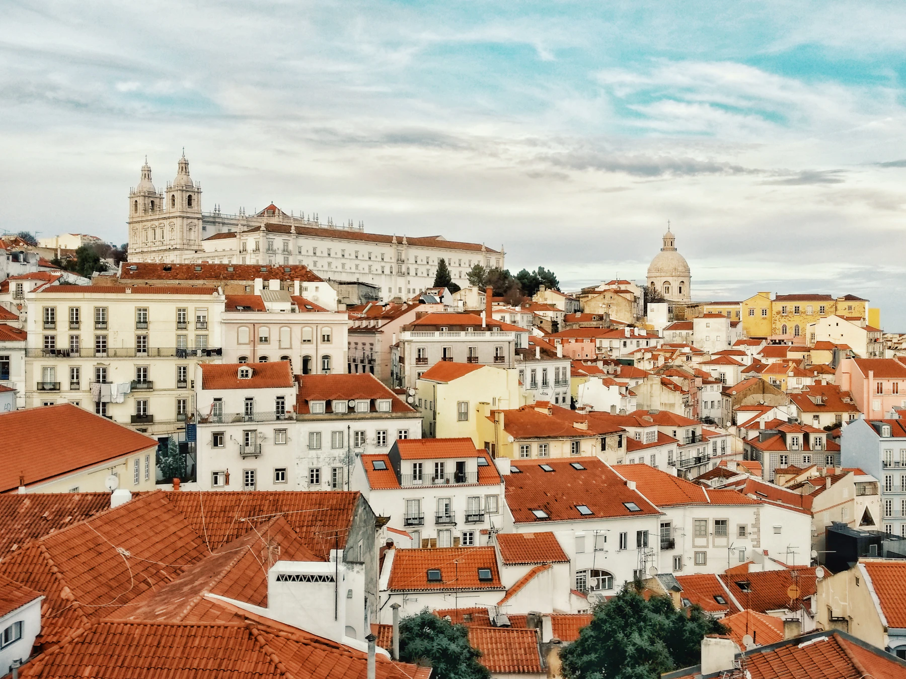 Lisbon rooftops and the Tagus River