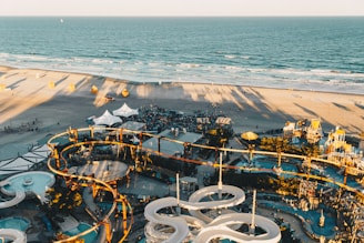 aerial photography of landmark beach