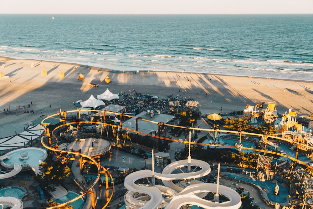 aerial photography of landmark beach