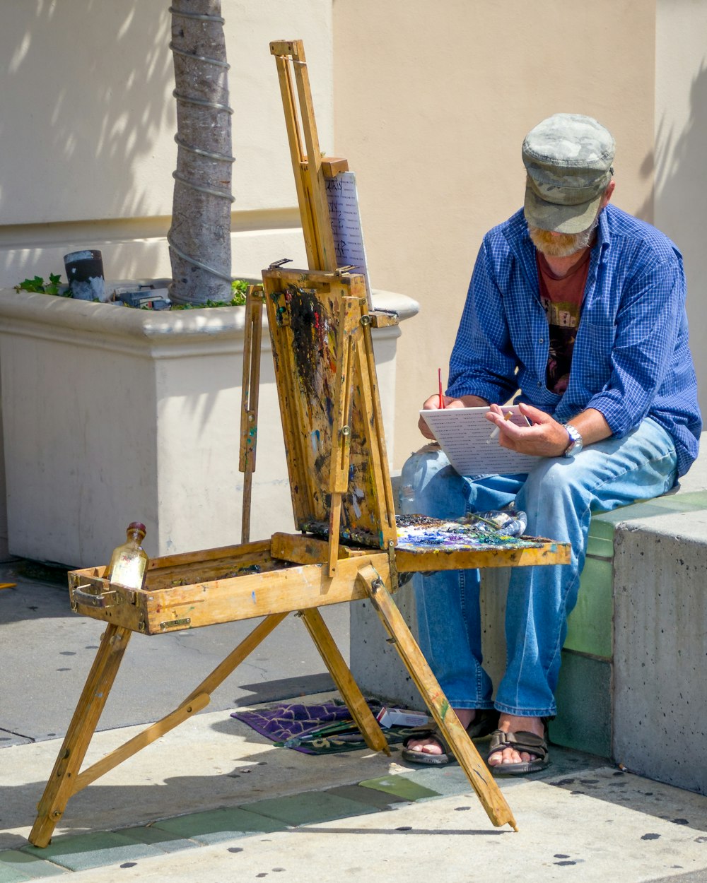 man painting