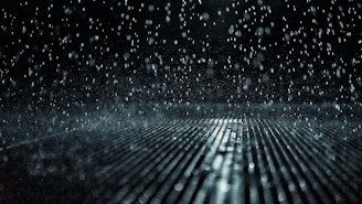 raindrops during nighttime
