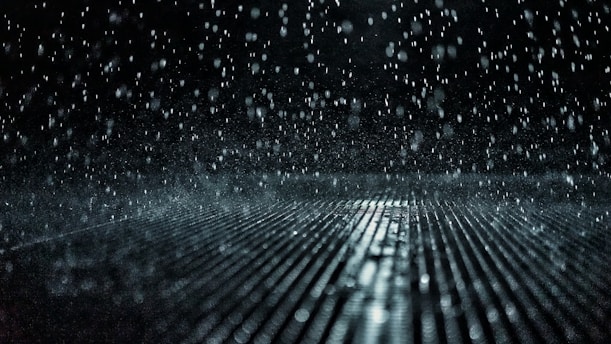 raindrops during nighttime