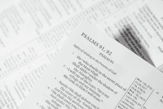 Psalms 91, 92 bible page