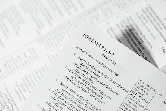 Psalms 91, 92 bible page