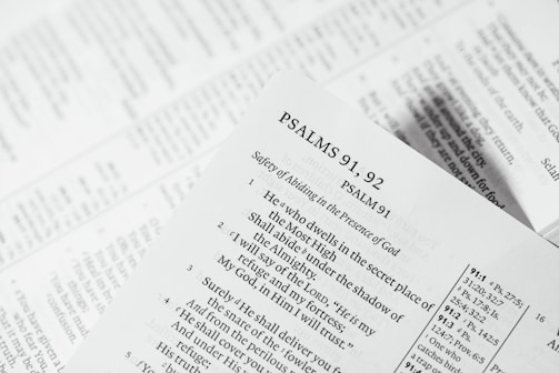 Psalms 91, 92 bible page