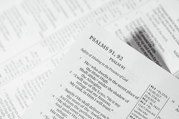 Psalms 91, 92 bible page