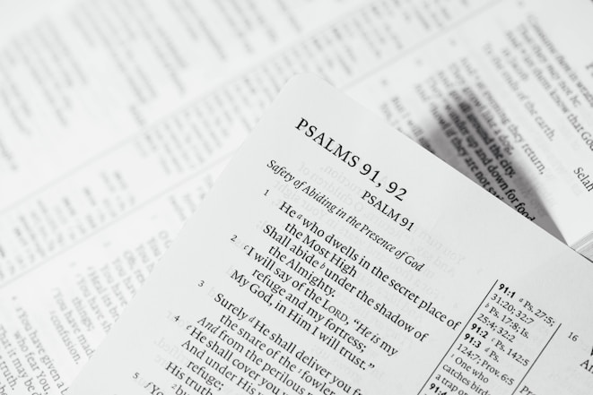 Psalms 91, 92 bible page