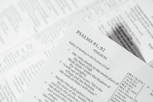 Psalms 91, 92 bible page