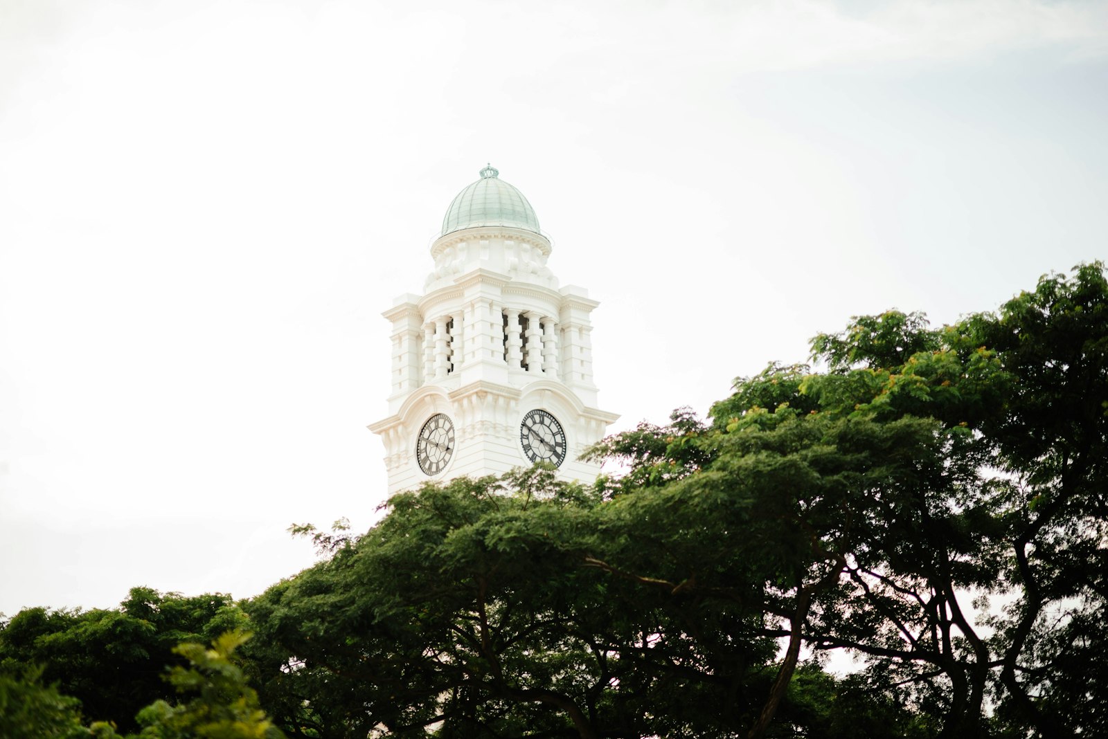 Nikon AF-S Nikkor 85mm F1.4G sample photo. White concrete dome clock photography