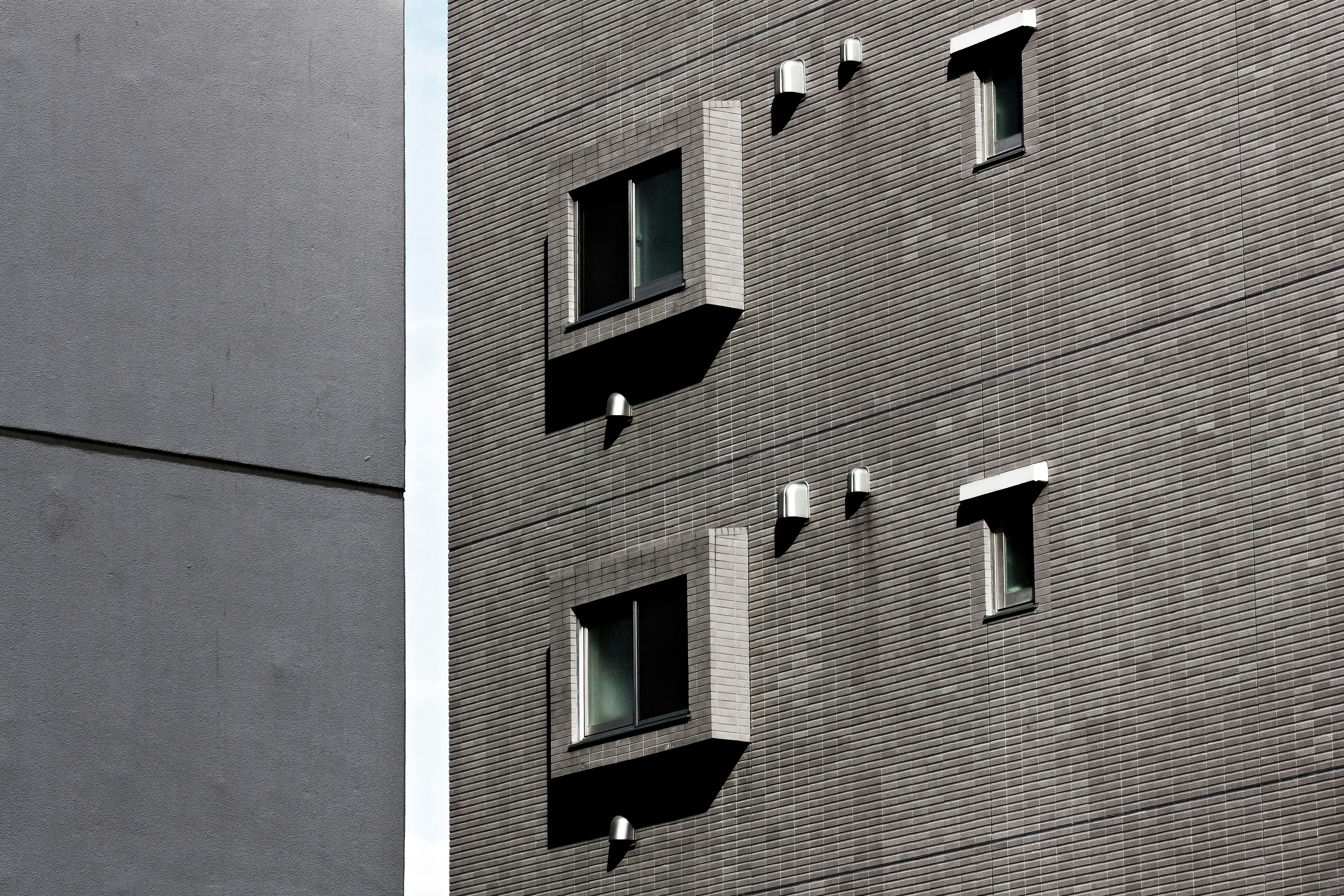 architectural photography of gray building